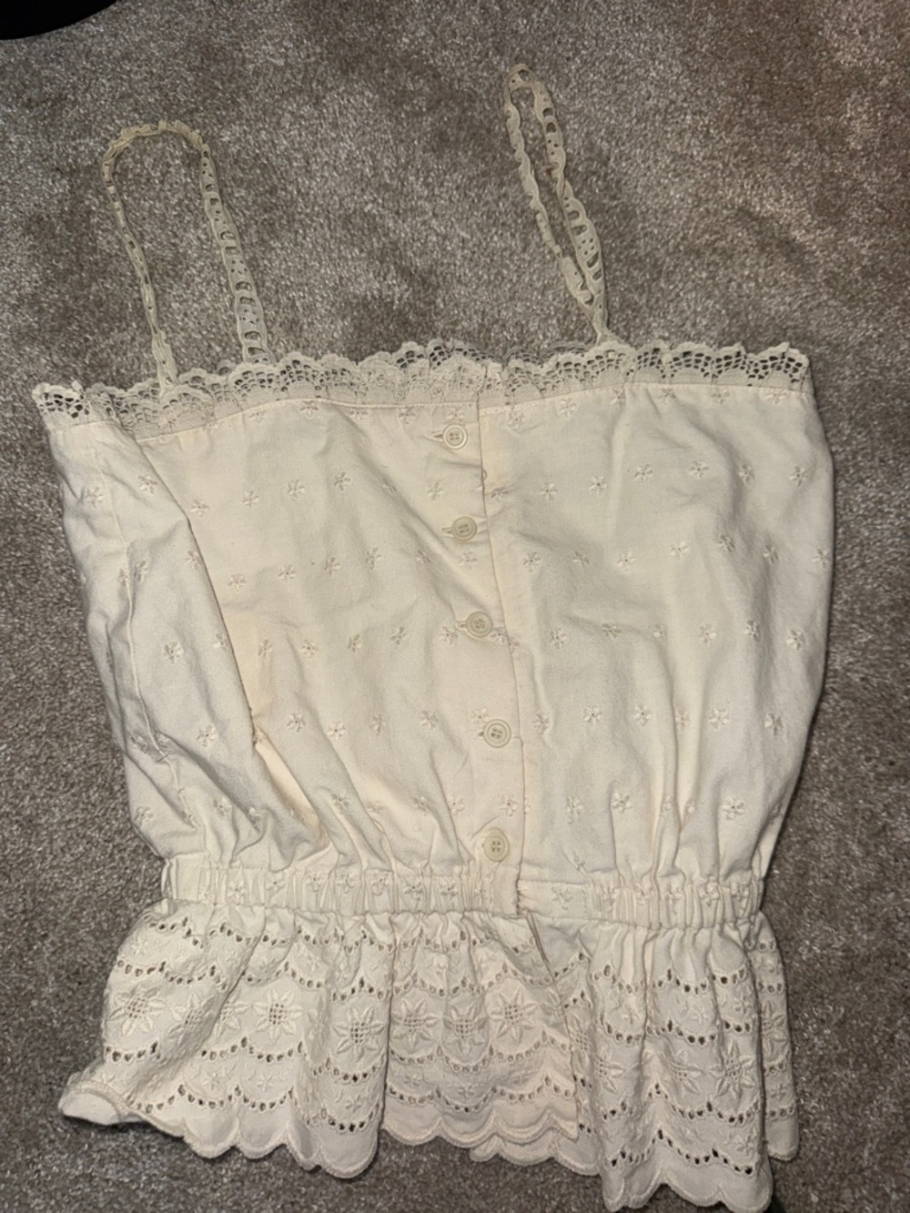 NUAGE vintage Cream Lace Blouse - Delicate Ivory Detailing size XS